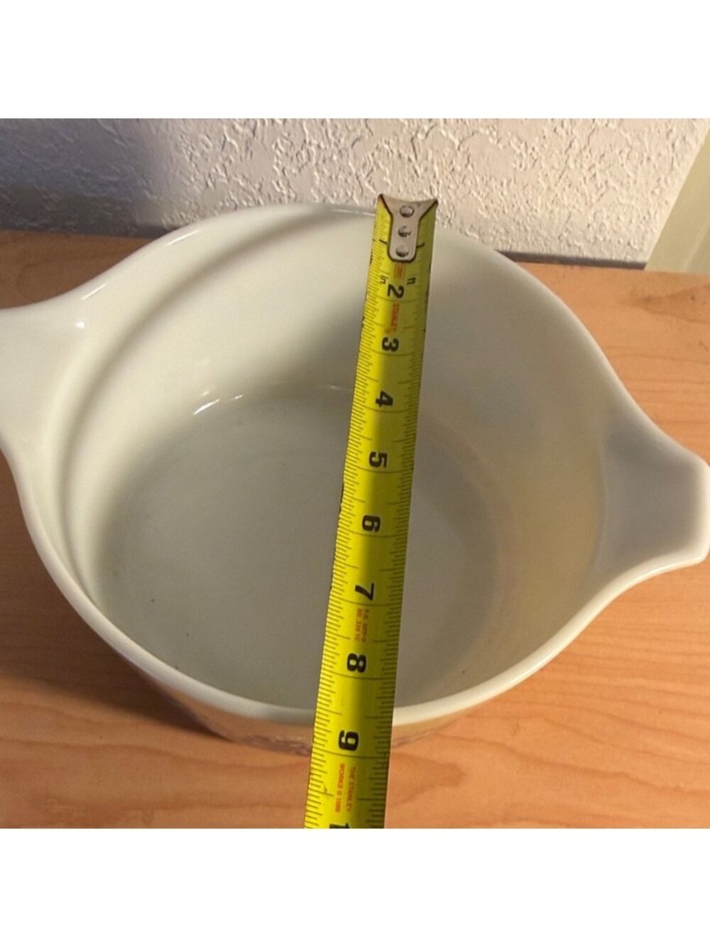Vintage 1976 Pyrex Homestead 2.5 Qt Casserole Bowl 475-B Tan & Blue – Made in US - Picture 3 of 9